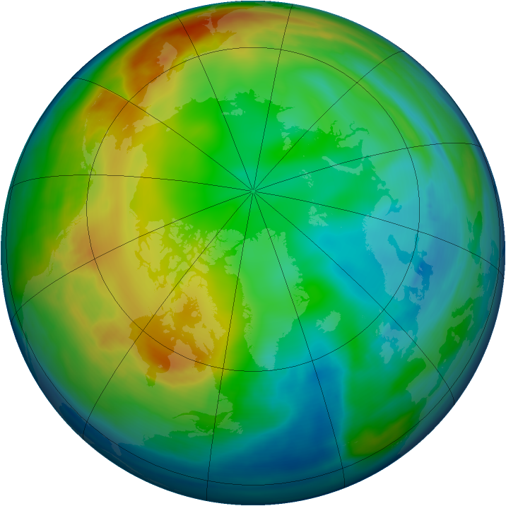 Arctic ozone map for 18 December 2007